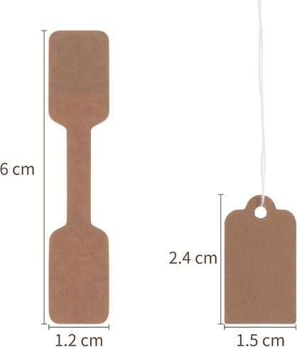 Canomo 520 Pieces Kraft Blank Jewelry Price Tags Stickers and 500 Pieces String Jewelry Price Label for Jewelry Display, Rectangle Shape, Brown in Saudi Arabia