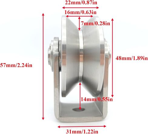 2pcs Stainless Steel V Groove Wheel Heavy Duty Caster Rigid Track Wheel Pulley Sliding Gate Rollers with Bracket for Sliding Gate, Rolling Gate, Inverted Track, Industrial Machines in Saudi Arabia