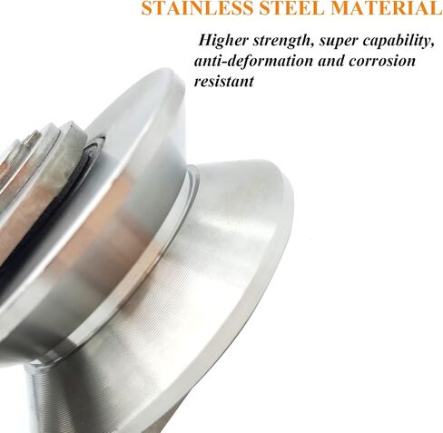 2pcs Stainless Steel V Groove Wheel Heavy Duty Caster Rigid Track Wheel Pulley Sliding Gate Rollers with Bracket for Sliding Gate, Rolling Gate, Inverted Track, Industrial Machines in Saudi Arabia
