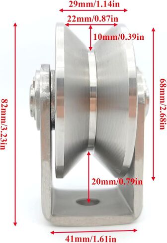 2pcs Stainless Steel V Groove Wheel Heavy Duty Caster Rigid Track Wheel Pulley Sliding Gate Rollers with Bracket for Sliding Gate, Rolling Gate, Inverted Track, Industrial Machines in Saudi Arabia