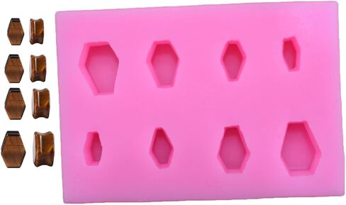 coffin Ear Guage Resin Mold Double Flared Plug Silicone Mold in Saudi Arabia