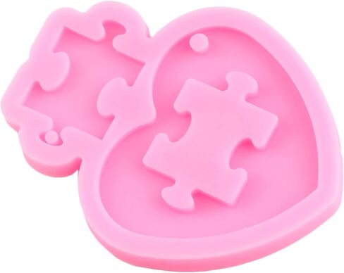 Heart Silicone Keychain Mold Heart Keychain Pendant Mold Puzzle Silicone Mold For Jewelry Pendant Crafts Making Set Of 5 in Saudi Arabia