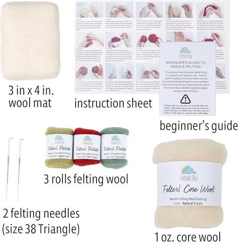 مجموعة التلبيد بالإبرة من Sky Forest Toadstools تعلم كيفية النحت بالصوف | مناسب للمبتدئين للبالغين والمراهقين | يتضمن كل شيء لإنشاء مشهد فطر ثلاثي الأبعاد | لديه تعليمات الفيديو in Kuwait