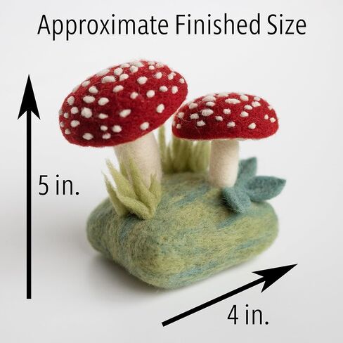مجموعة التلبيد بالإبرة من Sky Forest Toadstools تعلم كيفية النحت بالصوف | مناسب للمبتدئين للبالغين والمراهقين | يتضمن كل شيء لإنشاء مشهد فطر ثلاثي الأبعاد | لديه تعليمات الفيديو in Kuwait