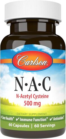 Carlson Labs NAC N-Acetyl Cysteine، 500 ملغ، 60 كبسولة in Saudi Arabia