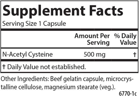 Carlson Labs NAC N-Acetyl Cysteine, 500mg, 60 Capsules in Saudi Arabia