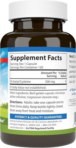 Carlson Labs NAC N-Acetyl Cysteine, 500mg, 60 Capsules in Saudi Arabia