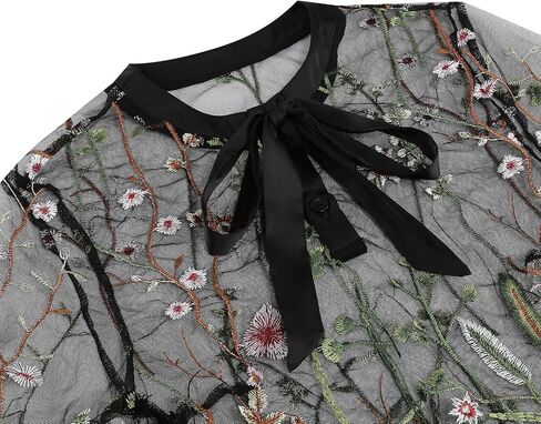 Women's 1950s Vintage Floral Embroidery Dress Illusion 50s Goth Flared Swing Dress Cocktail Party Wedding Dress in Saudi Arabia