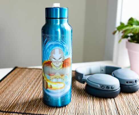 الصورة الرمزية: آخر زجاجة مياه من الفولاذ المقاوم للصدأ Airbender Aang | يحمل 27 أونصة in Saudi Arabia