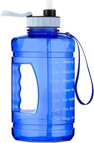 زجاجة مياه تحفيزية بنصف جالون مع قلم تحديد الوقت وفم واسع ومقبض مانع للتسرب، إبريق ماء سعة 64 أونصة لصالة الألعاب الرياضية والرياضات الخارجية ذات سعة كبيرة زجاجات مياه يومية BOTTLEBOTTLE in Kuwait