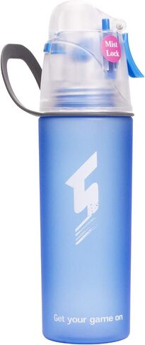 Misting Water Bottle, Spray Mist Sports Bottle for Outdoor Sport Hydration and Cooling Down, BPA-Free Misting Water Bottle with Unique Mist Lock Design (Blue-20oz) in Saudi Arabia