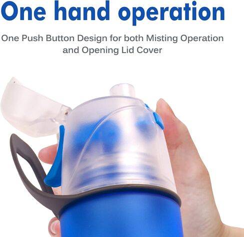 Misting Water Bottle, Spray Mist Sports Bottle for Outdoor Sport Hydration and Cooling Down, BPA-Free Misting Water Bottle with Unique Mist Lock Design (Blue-20oz) in Saudi Arabia