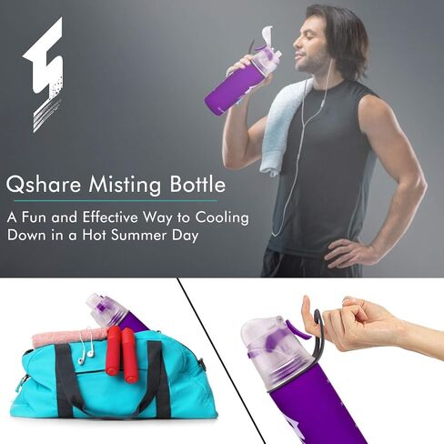 Misting Water Bottle, Spray Mist Sports Bottle for Outdoor Sport Hydration and Cooling Down, BPA-Free Misting Water Bottle with Unique Mist Lock Design (Blue-20oz) in Saudi Arabia