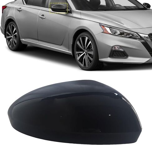 Rear View Mirror Cover Cap, For Nissan Altima 2019-2022 Glossy Black ABS Plastic Textured Right Passenger Side Mirror Covers Caps Trim Replacement in Kuwait