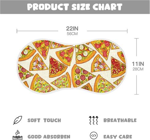 Pizza Slice With Fruit Vegetable Muslin Burp Cloths for Baby 1 Pack Soft 100% Cotton Baby Washcloths Bibs for Boy Girl in Saudi Arabia