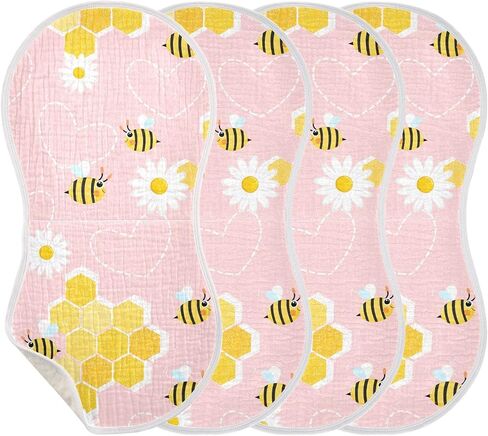 Pizza Slice With Fruit Vegetable Muslin Burp Cloths for Baby 1 Pack Soft 100% Cotton Baby Washcloths Bibs for Boy Girl in Saudi Arabia