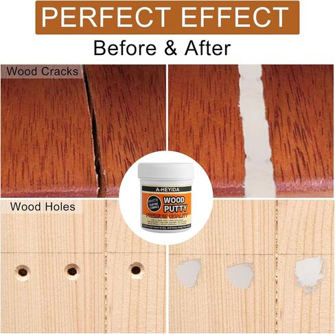 Wood Filler, Wood Putty - Wood Filler Paintable, Stainable, Wood Repair Putty for Wood Cracks and Holes on any Wooden Floor Furniture, Hardwood Scratch Repair Kit - 9.87 Ounce White Wood Filler in Saudi Arabia