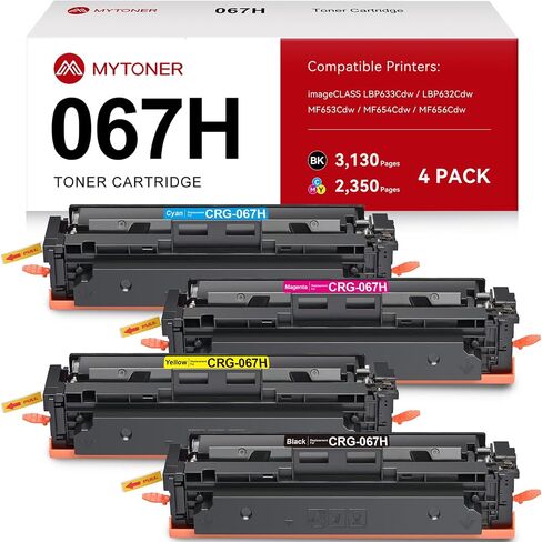 MYTONER 067H 067 Toner Cartridge Set 4 Pack Compatible Replacement for Canon 067H High Yield Toner for imageCLASS MF656Cdw LBP632Cdw MF653Cdw LBP633Cdw MF654Cdw Printer CRG-067H CRG067 Ink in Saudi Arabia