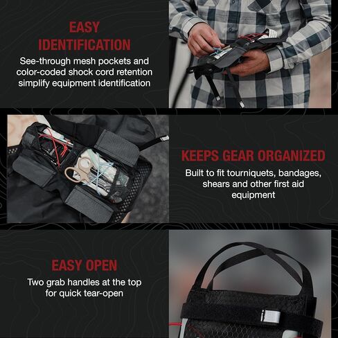 حقيبة IFAK متوسطة الحجم من Vertx لمجموعة الإسعافات الأولية، متوافقة مع Vertx Tactigami، وحقائب للمعدات التكتيكية، وعناصر الاستعداد للطوارئ، باللون الأسود in Kuwait