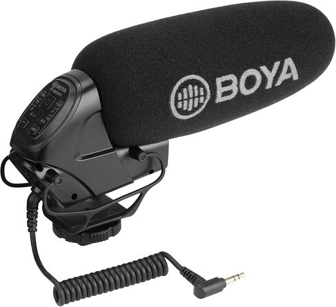 BOYA BY-BM3032 Professional External On Camera Microphone for DSLR Camcorders Android Phone Smartphone iPhone Shotgun Mic Microphone for Video Recording Youtube Directional Condenser Microphones in Saudi Arabia