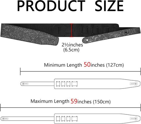 Musiin Premium Guitar Strap Classic Style Pattern Guitar Strap Set for Bass, Electric & Acoustic Guitar in Saudi Arabia