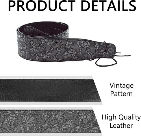 Musiin Premium Guitar Strap Classic Style Pattern Guitar Strap Set for Bass, Electric & Acoustic Guitar in Saudi Arabia