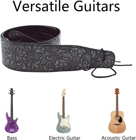Musiin Premium Guitar Strap Classic Style Pattern Guitar Strap Set for Bass, Electric & Acoustic Guitar in Saudi Arabia
