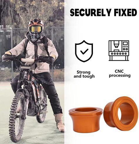 JFG RACING Dirt Bike محور العجلة الأمامية فاصل جلبة CNC الألومنيوم الترابية دراجة ختم المحور ل Sur Ron S / X الدراجة الترابية الكهربائية ebike - برتقالي in Saudi Arabia