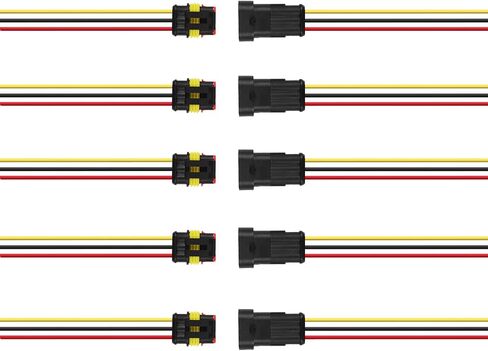 Automotive Electrical Connectors kit 1/2/3/4 Pin Waterproof Electric Wire Connector plugs Battery Terminal Connectors socket 1.5mm Series Wire Harness 16 AWG Pack of 13… in Saudi Arabia