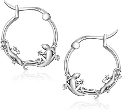 CHIC & ARTSY 925 الفضة الاسترليني الأخطبوط، اللامسة، السحلية، أبو بريص، العنكبوت تتدلى هوب الأقراط الشاطئ تحت عنوان للنساء عشاق الحيوانات المجوهرات in Saudi Arabia