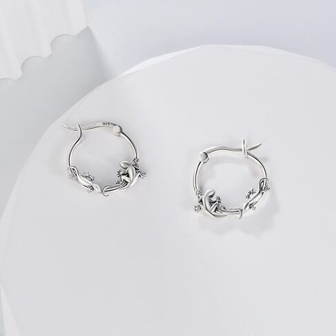CHIC & ARTSY 925 الفضة الاسترليني الأخطبوط، اللامسة، السحلية، أبو بريص، العنكبوت تتدلى هوب الأقراط الشاطئ تحت عنوان للنساء عشاق الحيوانات المجوهرات in Saudi Arabia
