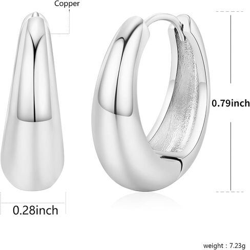 Gold Hoop Earrings for Women,14K Gold Plated Lightweight Hypoallergenic High Polished Earrings Gift Jewelry in Saudi Arabia