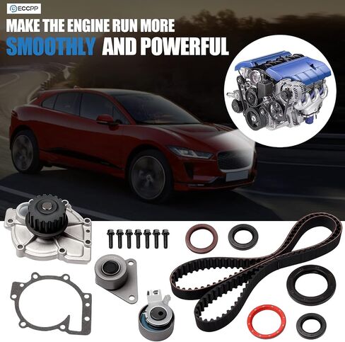 ECCPP® Timing Belt Water Pump Kit Fits for 1998-2010 for Volvo C70 S40 S60 S70（To Engine Code:3188688）S80 V40 V70 XC70 XC90 1.9L 2.3L 2.4L 2.5L 3.2L To Engine Code:3188688 in Saudi Arabia