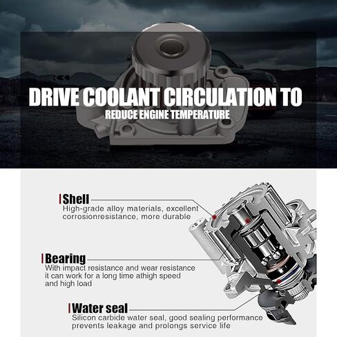 ECCPP® Timing Belt Water Pump Kit Fits for 1998-2010 for Volvo C70 S40 S60 S70（To Engine Code:3188688）S80 V40 V70 XC70 XC90 1.9L 2.3L 2.4L 2.5L 3.2L To Engine Code:3188688 in Saudi Arabia