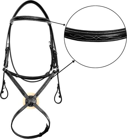 Exion Figure 8 Bridle with Leather Laced Rein | English Jumping Fancy Stitched Figure 8 Bridle for Horses in Saudi Arabia