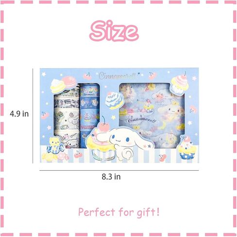 Kawaii Washi Tape Set - 10 Rolls + 10 PCS Stickers Anime Decorative Masking Tape for Kids DIY Gift, Scrapbook, Journaling, Party Decorations, Bullet Journals (Blue) in Saudi Arabia
