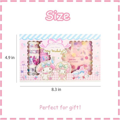 مجموعة شريط كاواي واشي - 10 لفات + 10 قطع ملصقات شريط لاصق مزخرف للرسوم المتحركة للأطفال هدية DIY، سجل القصاصات، يوميات، ديكورات الحفلات، مجلات رصاصة (أزرق) in Kuwait