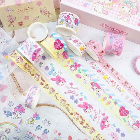 مجموعة شريط كاواي واشي - 10 لفات + 10 قطع ملصقات شريط لاصق مزخرف للرسوم المتحركة للأطفال هدية DIY، سجل القصاصات، يوميات، ديكورات الحفلات، مجلات رصاصة (أزرق) in Kuwait