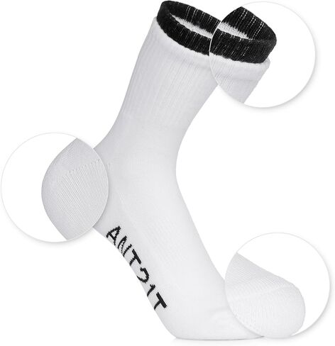 Women's Athletic Socks, Crew Cut, 3 Pack, Black/White/Grey in Saudi Arabia