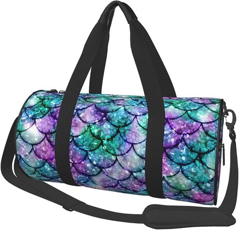 Ombre Glowing Mermaid Tails Travel Duffel Bags Gym Sports Luggage Large Travel Tote Bag Overnight Weekend Bags For Man And Women,Black,Ts012-9,One Size in Saudi Arabia