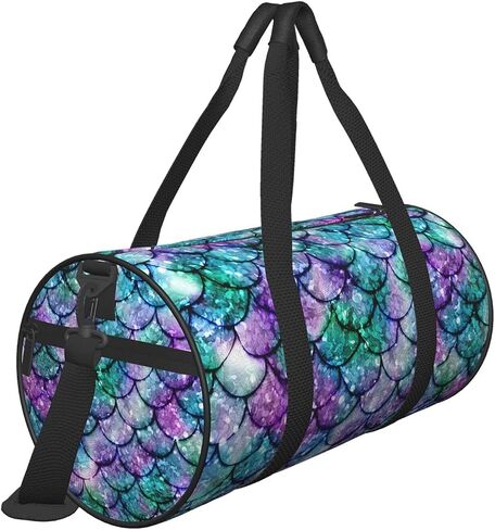 Ombre Glowing Mermaid Tails Travel Duffel Bags Gym Sports Luggage Large Travel Tote Bag Overnight Weekend Bags For Man And Women,Black,Ts012-9,One Size in Saudi Arabia