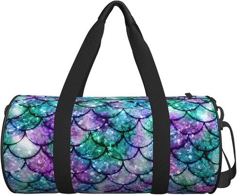 Ombre Glowing Mermaid Tails Travel Duffel Bags Gym Sports Luggage Large Travel Tote Bag Overnight Weekend Bags For Man And Women,Black,Ts012-9,One Size in Saudi Arabia