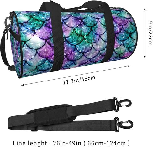 Ombre Glowing Mermaid Tails Travel Duffel Bags Gym Sports Luggage Large Travel Tote Bag Overnight Weekend Bags For Man And Women,Black,Ts012-9,One Size in Saudi Arabia