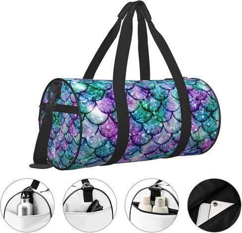 Ombre Glowing Mermaid Tails Travel Duffel Bags Gym Sports Luggage Large Travel Tote Bag Overnight Weekend Bags For Man And Women,Black,Ts012-9,One Size in Saudi Arabia