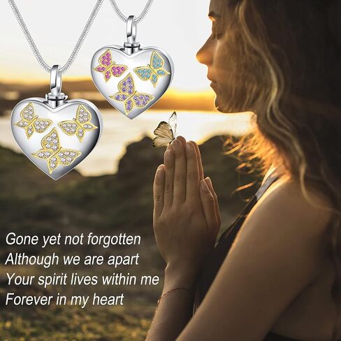 Fanery Sue Ashes Necklace Cremation Jewelry for Ashes, Memorial Urn Necklace for Ashes for Women - Sympathy Gift for Loss of Loved One in Saudi Arabia