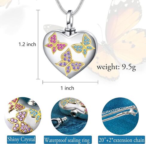 Fanery Sue Ashes Necklace Cremation Jewelry for Ashes, Memorial Urn Necklace for Ashes for Women - Sympathy Gift for Loss of Loved One in Saudi Arabia