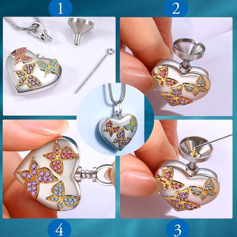 Fanery Sue Ashes Necklace Cremation Jewelry for Ashes, Memorial Urn Necklace for Ashes for Women - Sympathy Gift for Loss of Loved One in Saudi Arabia