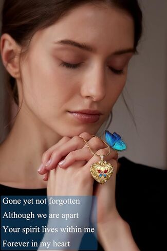Fanery Sue Ashes Necklace Cremation Jewelry for Ashes, Memorial Urn Necklace for Ashes for Women - Sympathy Gift for Loss of Loved One in Saudi Arabia