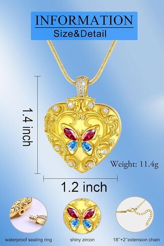 Fanery Sue Ashes Necklace Cremation Jewelry for Ashes, Memorial Urn Necklace for Ashes for Women - Sympathy Gift for Loss of Loved One in Saudi Arabia