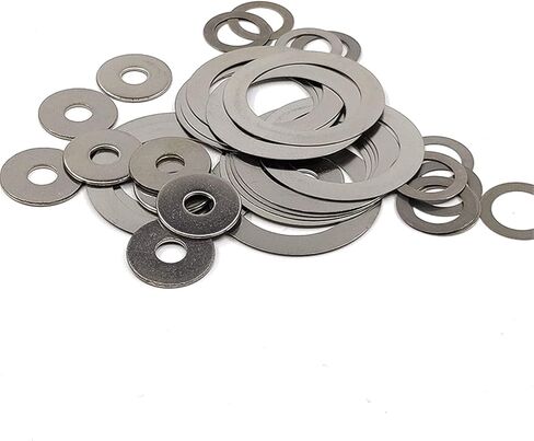 KALESYUJIN-40PCS S: 0.1-10pcs/0.2-10pcs/0.3-10pcs/0.5-10pcs DIN988 غسالات معدنية من الفولاذ المقاوم للصدأ بحشية رفيعة للغاية وغسالة مسطحة رفيعة (22 * 30) in Saudi Arabia